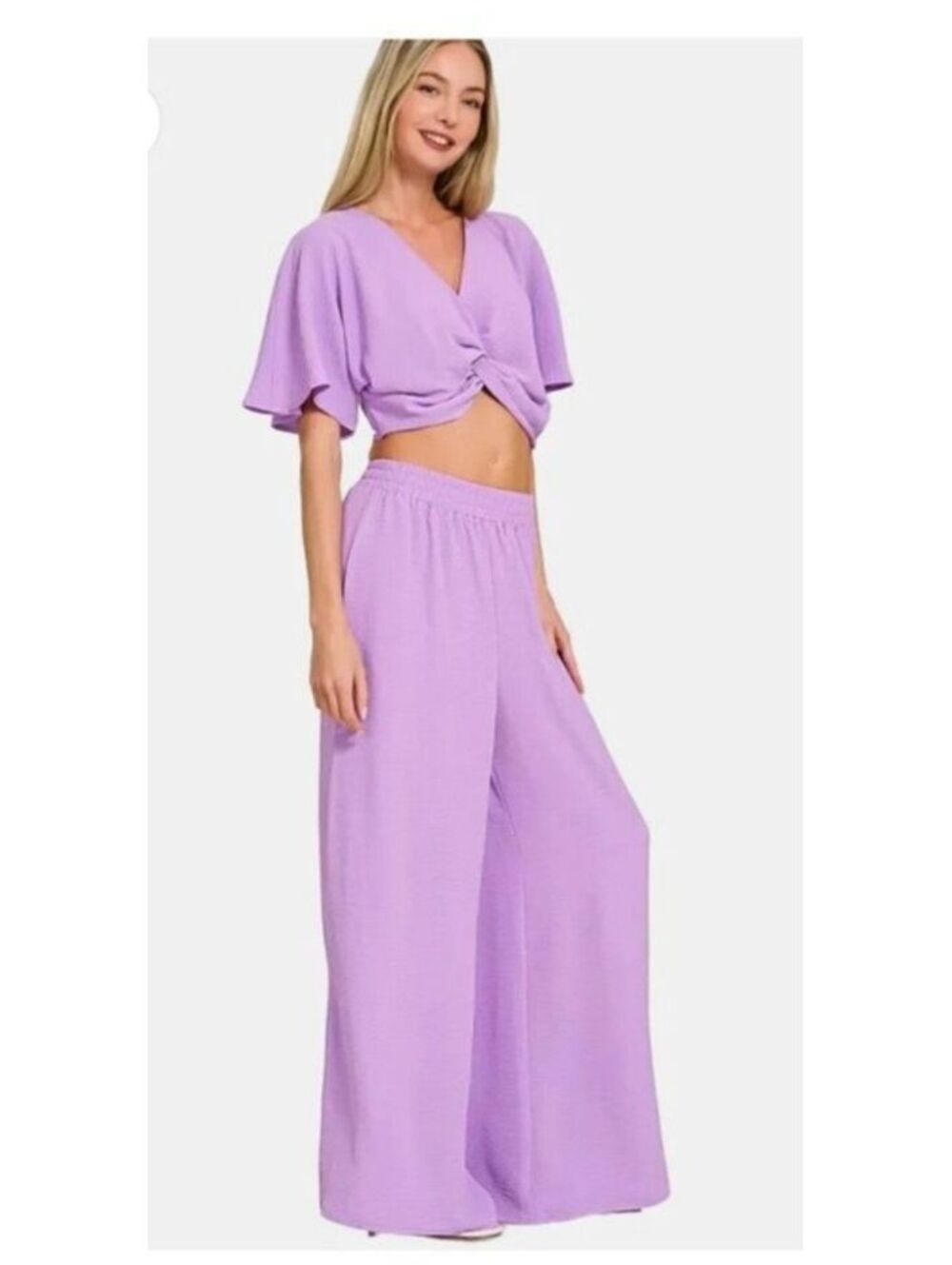 MS1. Zenana Wide-leg Pantset - Lavender